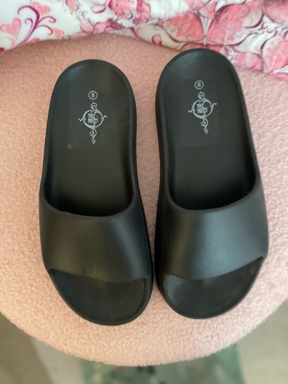 Soulmates Black Slide Sandals for Women - Minimal Slip-On